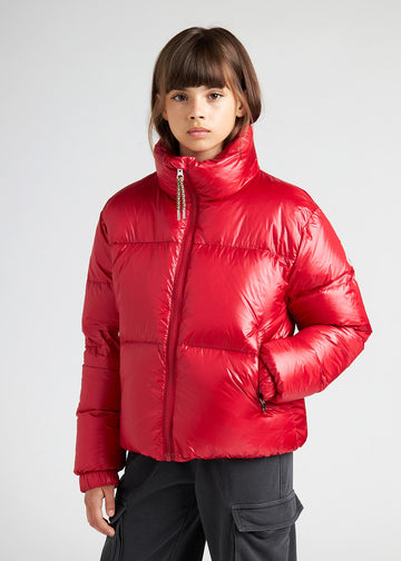 Doudoune brillante pour fille Pyrenex Goldin rouge