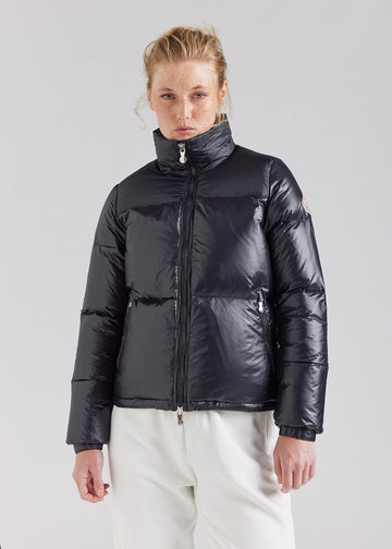 Doudoune courte et brillante pour femme Pyrenex Goldin Noire
