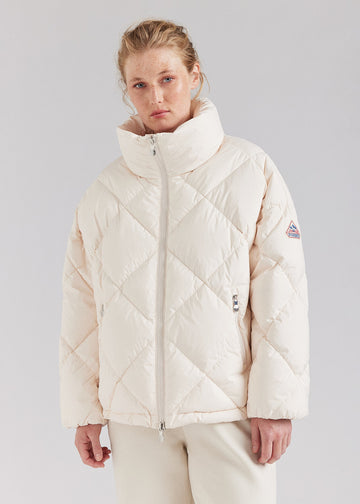 Doudoune oversize femme Pyrenex Adele avec col enveloppant Chalk