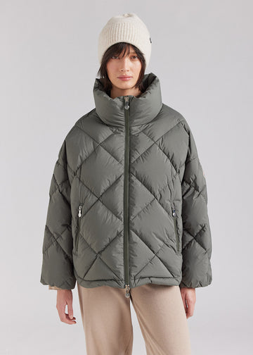 Doudoune oversize femme Pyrenex Adele avec col enveloppant Deep khaki