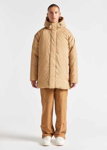 Parka à capuche homme Pyrenex Spark en duvet naturel Iced coffee
