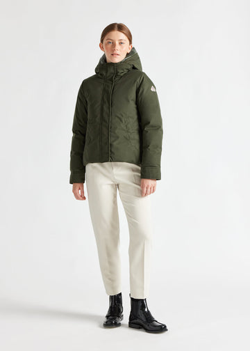 Parka courte femme Pyrenex Charlotte en duvet naturel Deep khaki